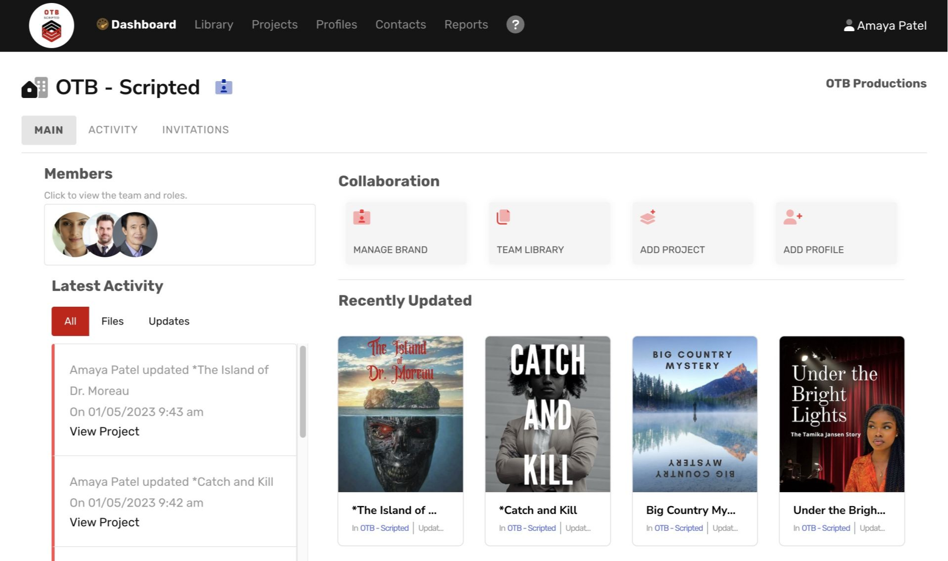 Collaborative Workspaces - Project management interface